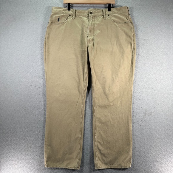 Vintage Polo Ralph Lauren Chino Pants Mens 42x30 Brown Straight Leg Comfort Y2K - Picture 1 of 16